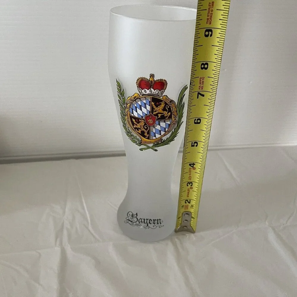 Bayern Bavaria Coat Of Arms Bockling Pilsner Beer Glass Crest Germany Vintage